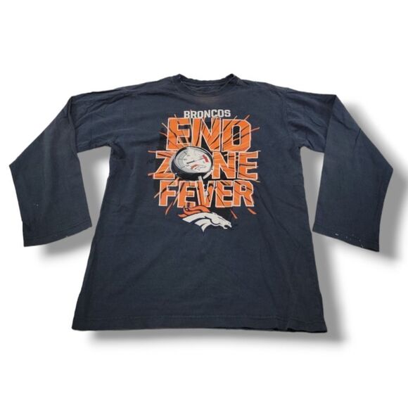 Denver Broncos Shirt Size XL Broncos End Zone Fever Graphic T-Shirt Long Sleeve - Picture 1 of 6